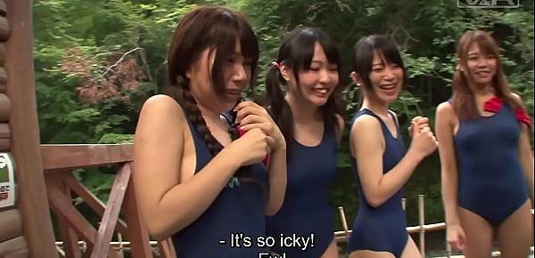  Japanese schoolgirls in swimsuits CFNM handjob harem